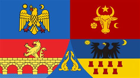 Flag Of Romania Based On The Regions Present On The Official Coat Of