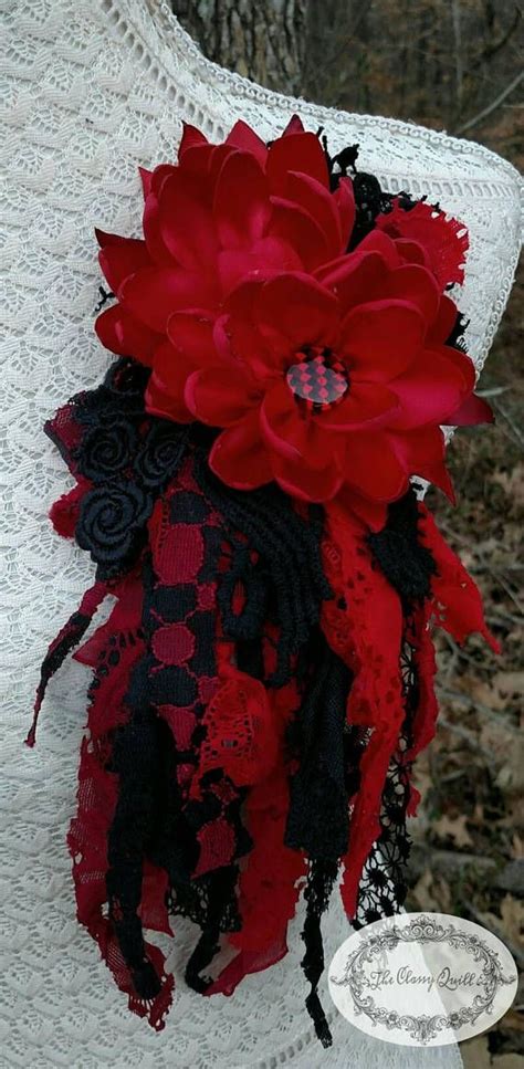 Crimson Daisies Handcrafted Pin By The Classy Quill With Images