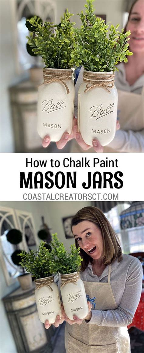 How To Chalk Paint Mason Jars Painted Mason Jars Diy Painted Mason