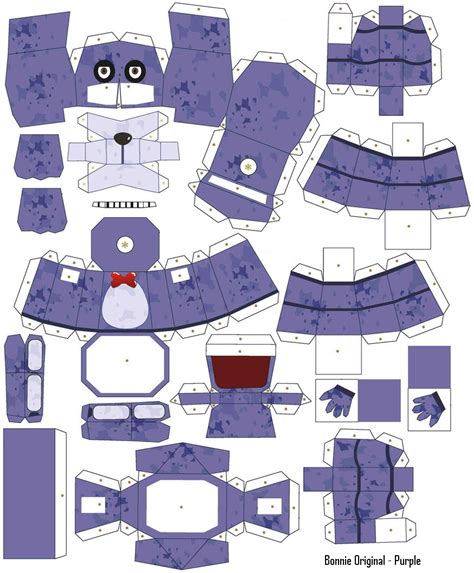 Sin Barrera´s El Blocksillo Papercraft De ¨bonnie Original Purple¨