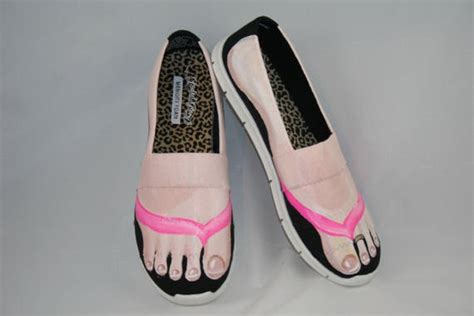Hand Painted Shoes Flip Flop Tennis Shoes Feet Shoes