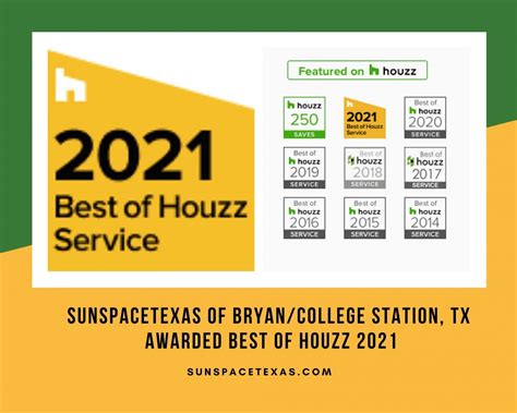 Sunspace Texas Of Bryancollege Station Awarded Best Of Houzz 2021