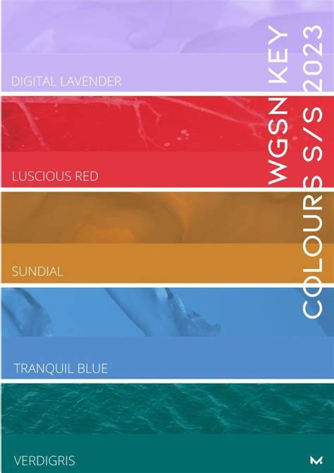 Wgsn Key Colours Ss 2023 Moject In 2022 Color Forecasting Color