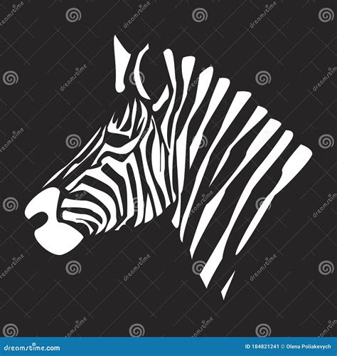 Vector Zebra Head Sketch Image Of An Animal In Black Stock Vector