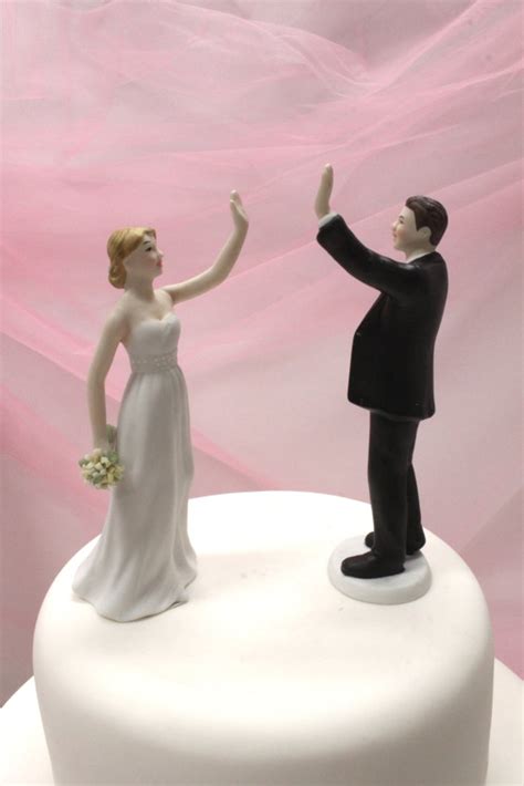 Wedding Cake Topper Personalized Wedding Couple High Five Etsy