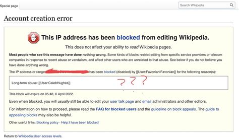 Been Blocked From Creating An Account Dont Know Why Rwikipedia