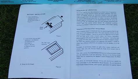 metal detector user manuals