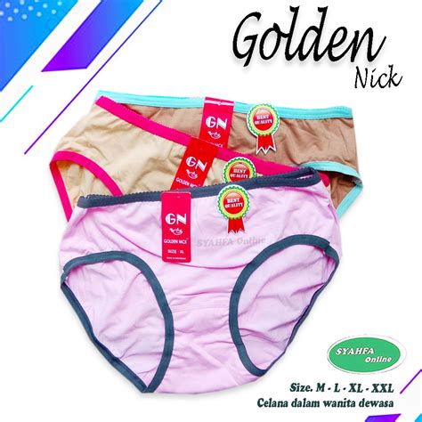 Jual 3 Pcs Cd Golden Nick Midi 130 Celana Dalam Wanita Remaja Karet