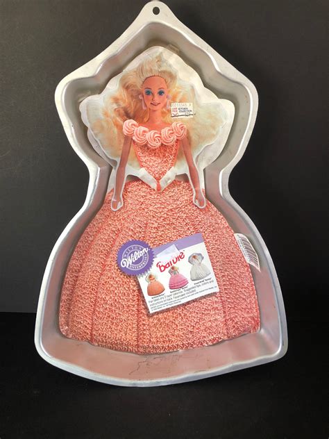 barbie cake pan by wilton 1992 etsy uk