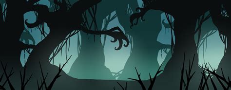 Illustration Haunted Forest Forest Drawing Forest Illustration