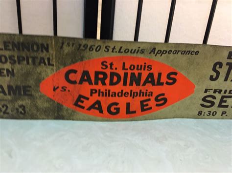 Rare Vintage Saint Louis Cardinals Vs Philadelphia Eagles Bumper