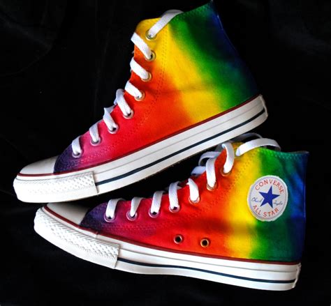 Custom Handpainted Rainbow Shoes Rainbow Converse Pride Etsy