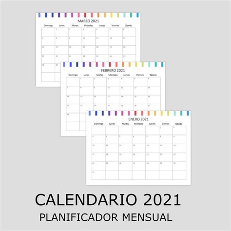 Kit Imprimible Calendario 2021 Planificadores Mensuales Etsy Riset
