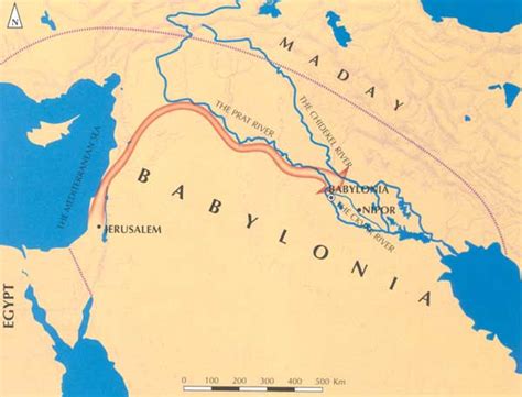 Map Of The Babylonian Exile Jewish Virtual Library