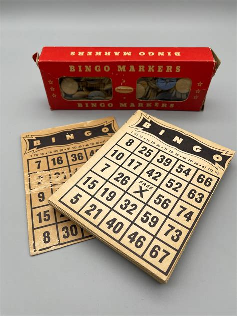 Vintage Bingo Game Vintage Bingo Cards Vintage Bingo Etsy