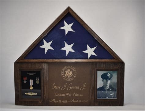 Flag Display Case With Custom Engraving And Framed Openings For Etsy