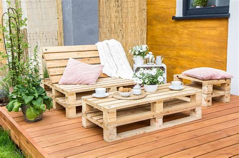 Merxx gartenmöbelset amalfi di lusso, (8 tlg.), 7 stapelsessel mit ausziehbarem tisch b/h/t: Möbel Set aus Europalette - Gartenmöbel - Loungemöbel ...