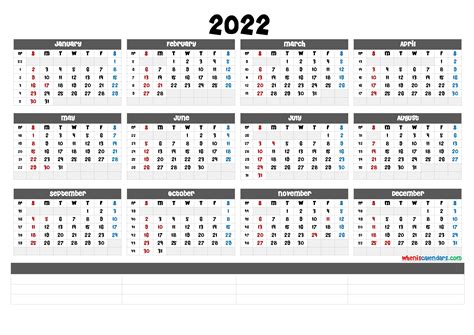 Free Printable 2022 Calendarmonth 6 Templates Free With Julian Date