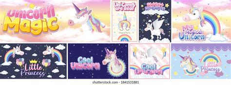 Cute Unicorn Banner On Pastel Background Stock Vector Royalty Free