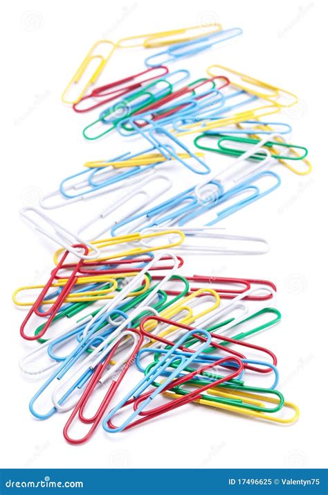 Group Of Colored Paper Clips Stock Image Image Of Clip Steel 17496625