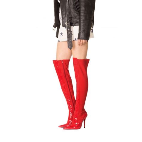 red patent leather stiletto boots pointed toe over the knee boots boots over the knee boots
