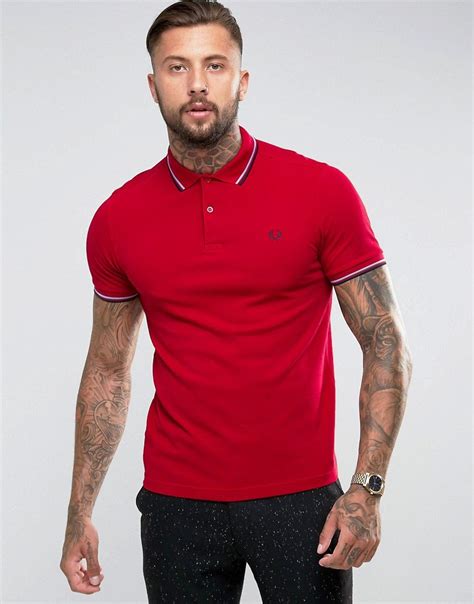 Fred Perry Polo Shirts Fred Perry Shirt Polo T Shirts Red Polo Shirt Outfit Mens Casual