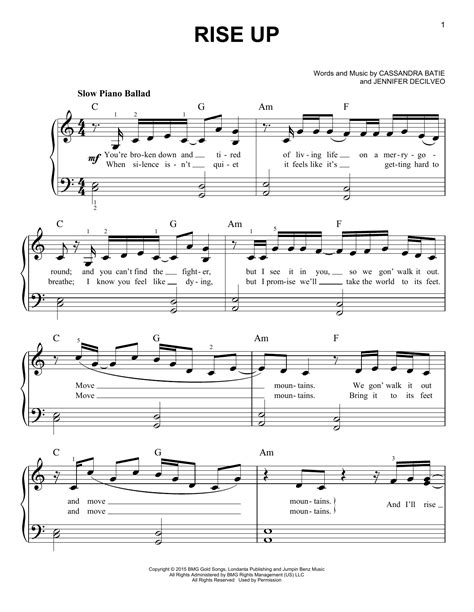 Andra Day - Rise Up sheet music