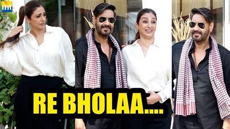 Tabu Laughs Openly As She Poses With Ajay Devgn In Desi Bholaa Look