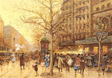 A Paris Street Scene Painting Eugene Galien Laloue Oil Paintings