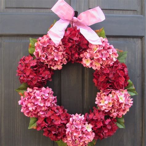 Valentine Wreath, Red & Pink Hydrangea Wreath For ...
