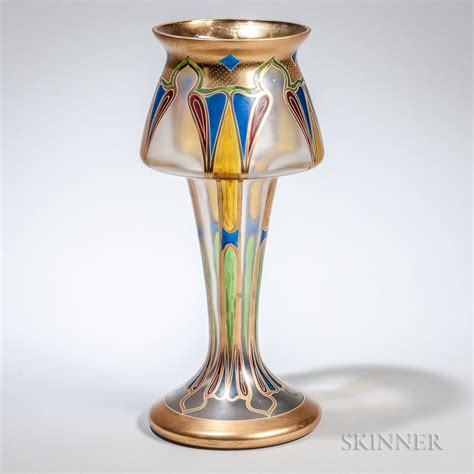 Large Art Nouveau Enameled Vase Lot 75 Auction 3057m Estimate 300 500 With Images