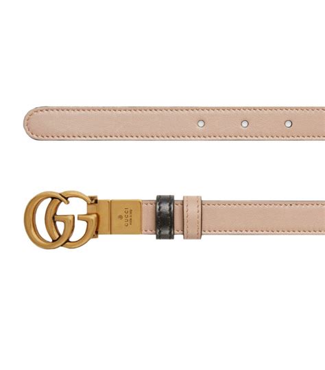 Womens Gucci Neutrals Gg Marmont Reversible Thin Belt Harrods Uk