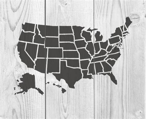 Usa Map Stencil Reusable Plastic United States Map Outline Etsy Map