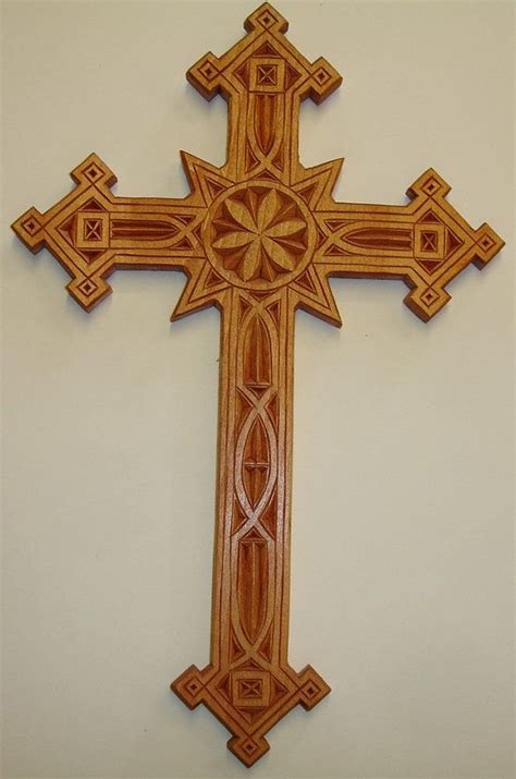 Hand Carved Gothic Cross Made Of Wood By Holiwood On Etsy 7500