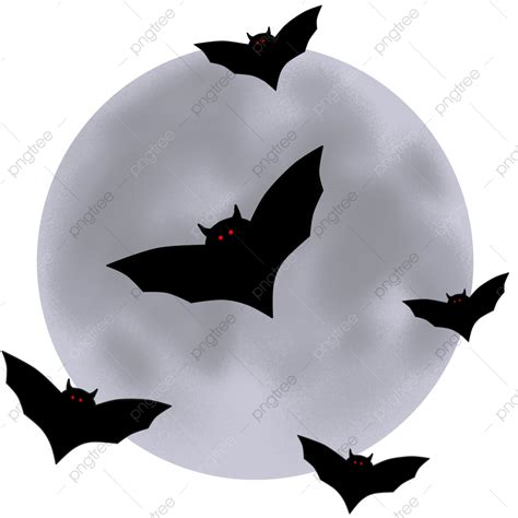 Full Moon Png Image Bats Fly With Halloween Full Moon Halloween Bat