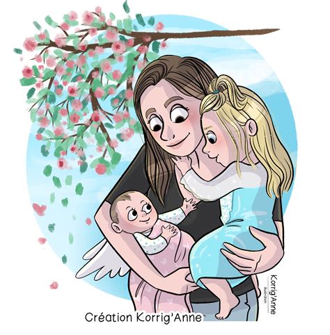 Une Maman Et Ses Deux Merveilles 🌷 Maman Mamange Bébé Ange Grande Soeur Dessin