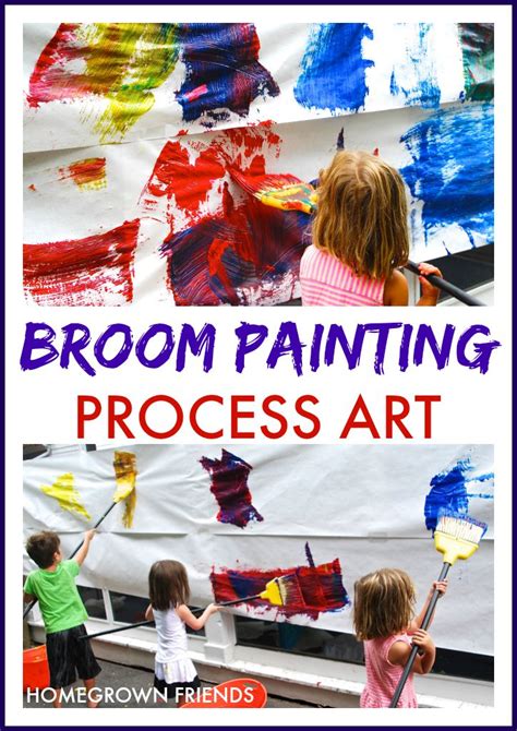 Broom Painting Process Art Homegrown Friends
