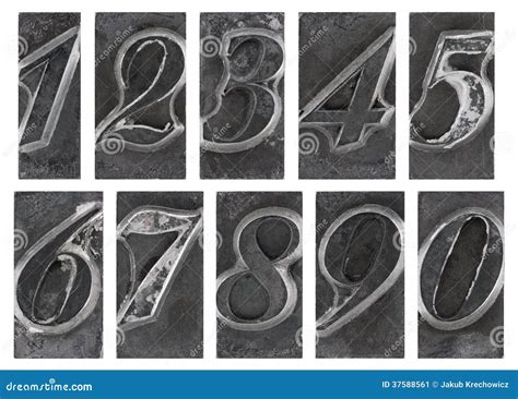 Old Metal Type Numbers Stock Image Image Of Blocks Seal 37588561