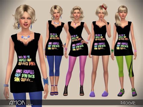 Paogaes Amor Mini Black Dress Sims 4 Clothing Sims 4 Update