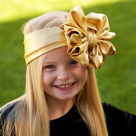Girls Headbands With Bows Golden Bronzing Bowknot Hairbands Big Bow