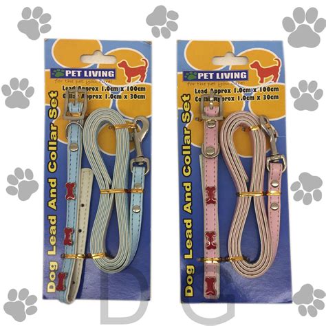 Adjustable Dog Puppy Collar And Lead Set 100 Cm Lead And 30 Cm Collar