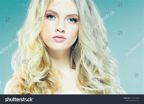 Beautiful Long Blonde Hair Woman Closeup Stock Photo 1158790735