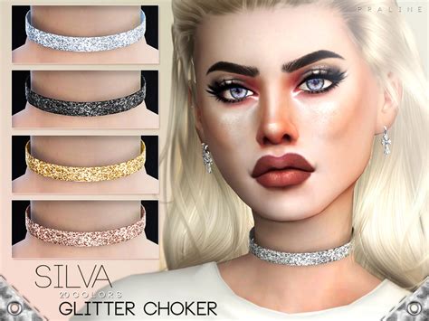 Glittery Choker In 20 Colors Found In Tsr Category Sims 4 Female