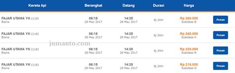 25 Harga Tiket Kereta Api Jakarta Jogja Kelas Bisnis Info Uang Online
