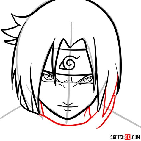 How To Draw Sasukes Face Naruto Anime Sketchok Easy Drawing Guides