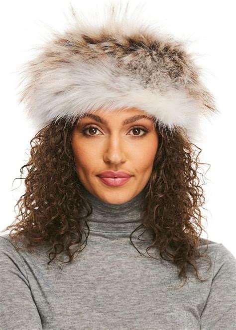 Donna Salyers Fabulous Furs Tundra Wolf Faux Fur Russian Style Hat