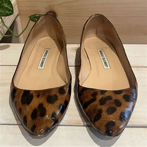 Manolo Blahnik Shoes Manolo Blahnik Italian Leopard Patent Leather
