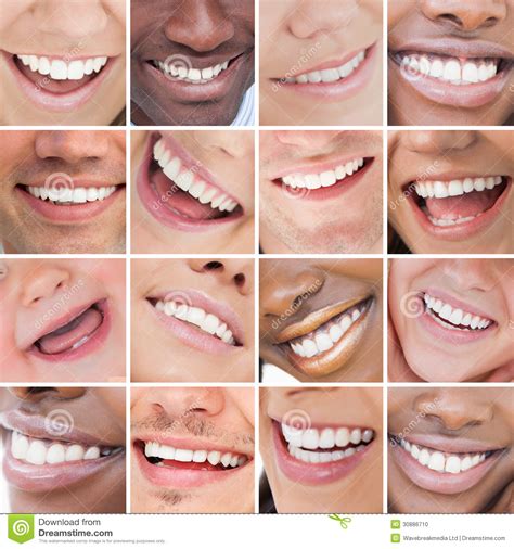 Collage Of Bright White Smiles Stock Photo - Image: 30886710
