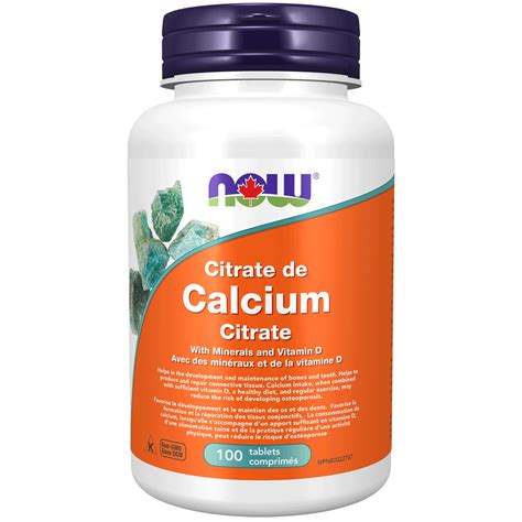 Calcium Citrate With Minerals And Vitamin D Tablets Now Foods Canada