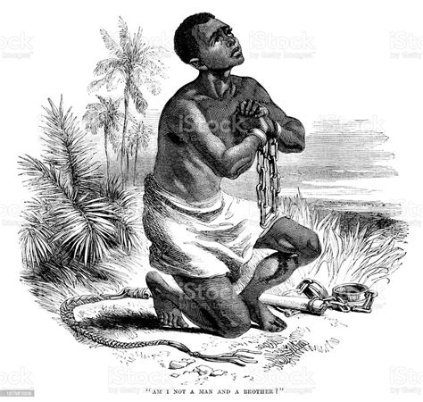 Iconic Antislavery Image Of Slave In Shackles Stock Illustration